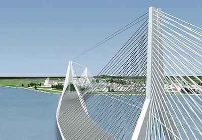 New Peace Bridge into Fort Erie