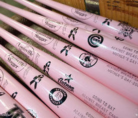Used pink bats to go up for auction on MLB.com