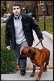 Dimitri Sheinman walks his dog