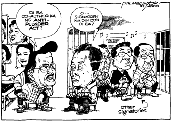 Pugad Baboy Comics Station: Editorial Cartoon April 29, 2001