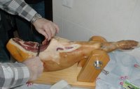 Rafael carve the ham