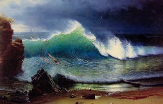 The shore of  Tourquoise - Alfred Bierstadt