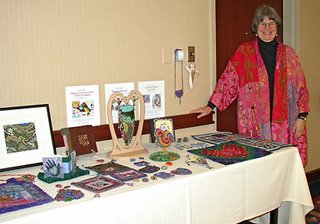 Robin Atkins, bead artist, teaching at the Chicago Quilt Festival
