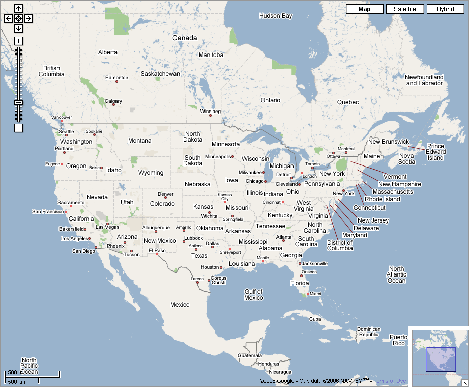 구글맵: 미국 전국 지도