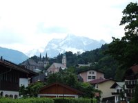 The mountains providing a picturesque backdrop to the town