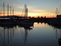 Sunset over Bellingham marina