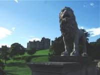 The Northumberland Lion guarding Alnwick Castle