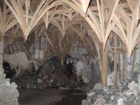 Painshill Park grotto showing timber framework