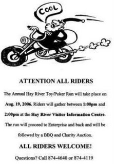 Hay River NWT Toy Run this Weekend!