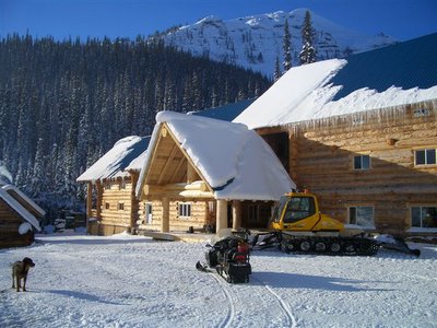The snowcat skiing lodge at Chatter Creek with it's new entryway