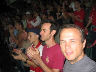 Rich and Joel in a sea of CSKA fans