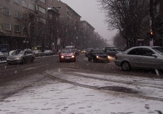a snowy Patriach Evtimi Blvd.