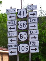 Highway signs in Hopkinsville, Kentucky
