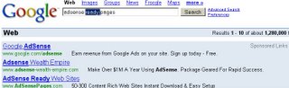 Google Adsense scam advertisement on Adwords