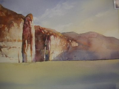 painting of Lake Powell by Roland Lee during David Drummond workshop