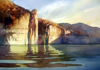 Roland Lee watercolor painting of Lake Powell
