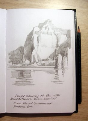 Roland Lee sketchbook study at Lake Powell