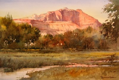 Painting of Mount Kinesava viewed from Grafton Ghost Town near Rockville Utah
