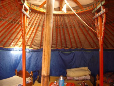 Interior de uma tenda
