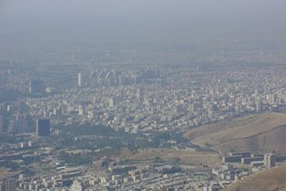 view of Tehran smog from Tochal