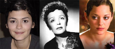 Audrey Tautou, Edith Piaf y Marion Cotillard.
