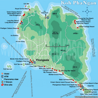 Koh Phangan Thailand: Map Koh Phangan