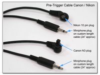 Pre-Trigger Cable for Canon or Nikon
