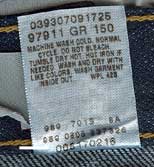 levi's style number on tag