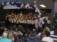 The fifth grade choir sing
