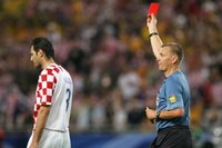 Graham Poll shows Josip Simunic the red card