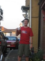 Brother-in-law carrying a pitcher of beer