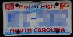 A North Carolina licence plate