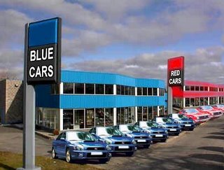 Car sales organised in accordance with the colour of the vehicle
