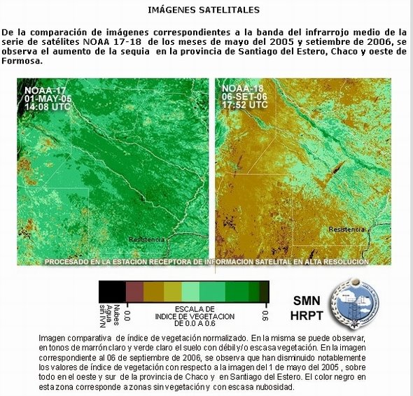 Sequía - Imagen obtenida en la página del Servicio Meteorológico Nacional de Argentina