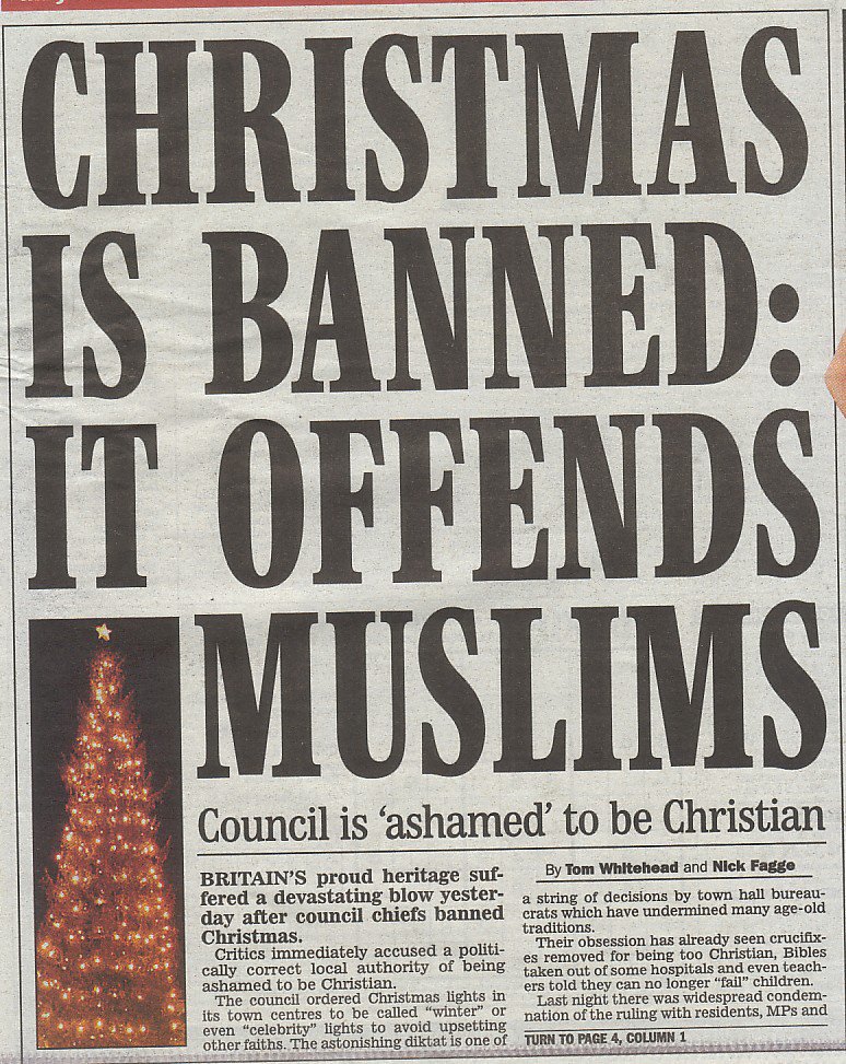Christmas is banned because it offends Muslims ?  England 