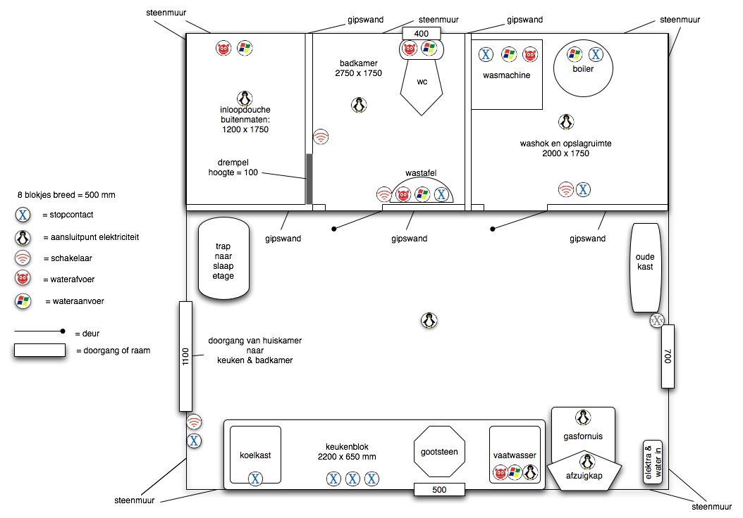 Effectief genade Gebeurt l'Ecurie de Courtioux: Versie 1 van de tekening van keuken & badkamer