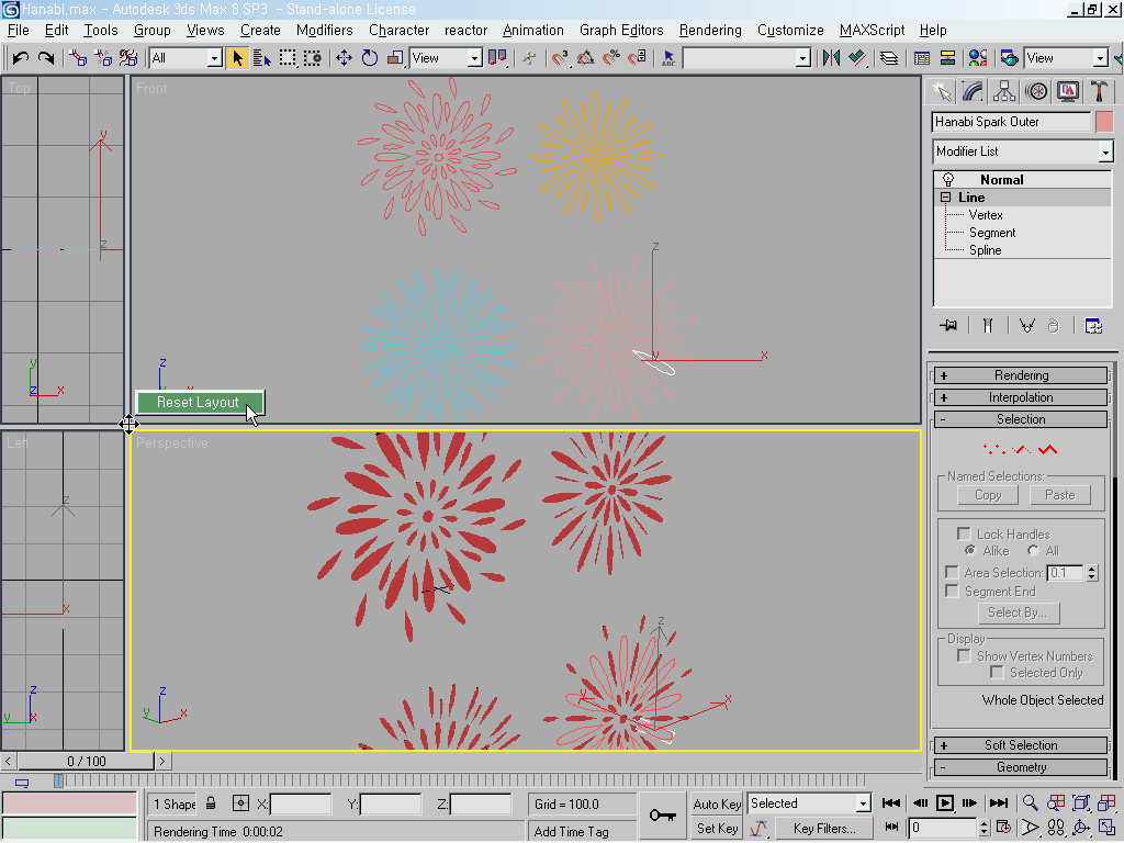 3ds Max: 2D Illustration; Fireworks - Hanabi