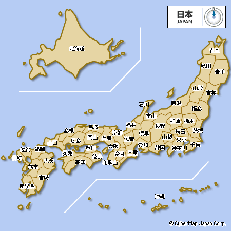 Yahoo!地図情報: Map of Japan