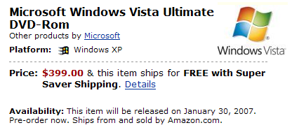 Windows vista release date