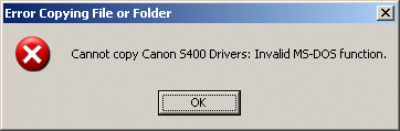 Error Copying Files or Folder