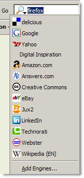 Firefox search bar