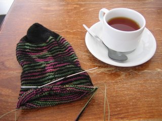 tea and knitting in padstow