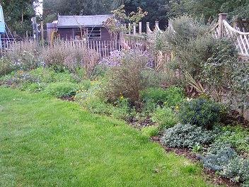 Right-hand herbaceous border in October 2006