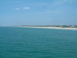 View of the beach from the fishing pier we visited.