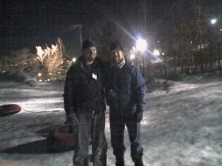 Dan and Matt snow tubing at Buck Hill