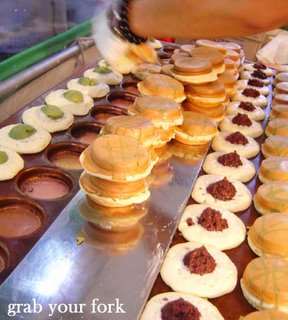 Japanese custard cakes being prepared