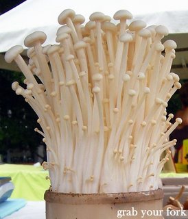 Enoki mushrooms close-up