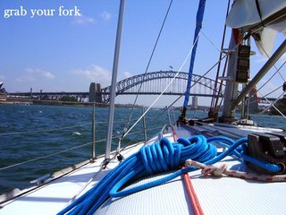 sailing towards Sydney Harbour Bridge