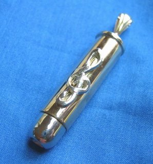 custom designed 14 karat gold bullet pendant