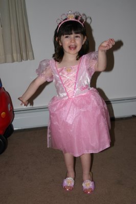 The Dinks in her Barbie Princess costume
